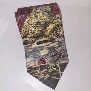 ENDANGERED SPECIES Mens Silk Tie  Leopard
